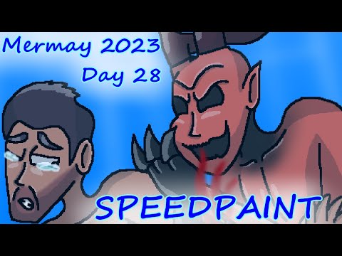 Mermay 2023 Speedpaint - Day 28 - VIOLENCE! (Dark Deception)