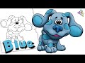 Blue S Clues How To Draw Blue Easy