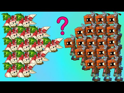 PvZ 2 Challenge - Who Can Defeat Team Brickhead Zombie With 1 Plant Food?