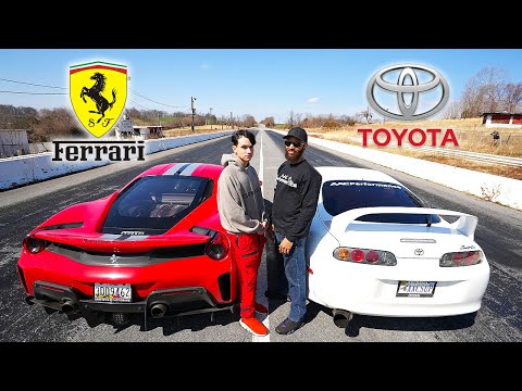 Toyota Supra vs Ferrari 488 Pista | DRAG RACE