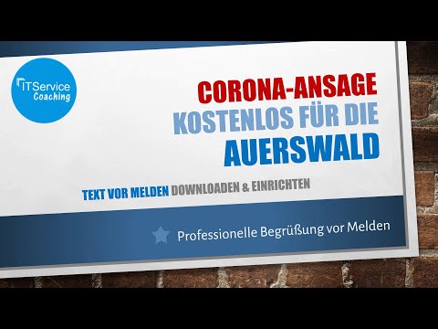 Auerswald - kostenlose Corona-Ansage einbauen (Text Vor Melden)
