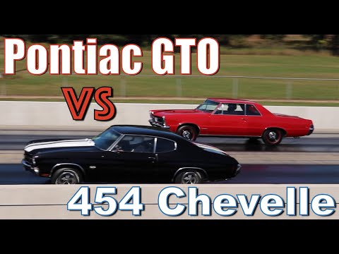 1965 Pontiac GTO vs 1970 Chevrolet Chevelle SS454 LS6 - No Commentary - stock drag race