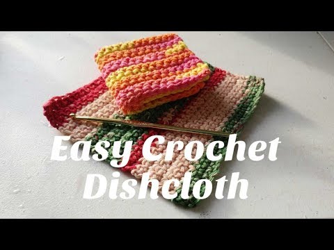 Easy crochet dishcloth tutorial