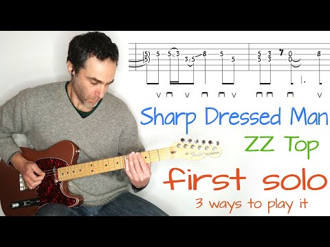 Sharp Dressed Man - First Solo, 3 ways to play it - ZZ Top - guitar lesson / tutorial with tab