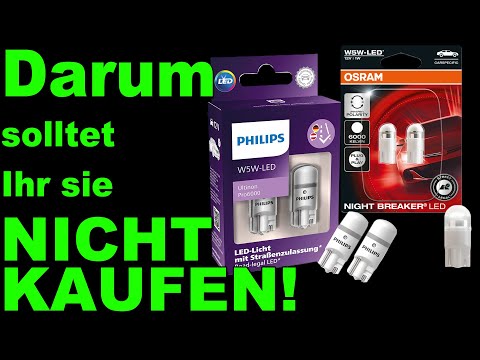 KAUFT sie lieber NICHT 💡 Philips Ultinon Pro6000 Osram Night Breaker LED W5W T10 Standlicht Lampe