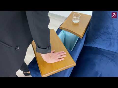 Rozkladacia rohová sedacia súprava Ewelina Rohová sedacia súprava z policami