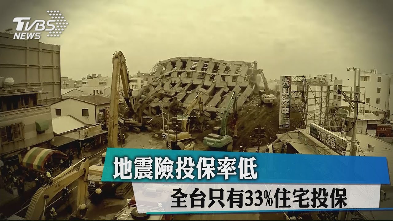地震險投保率低 全台只有33%住宅投保