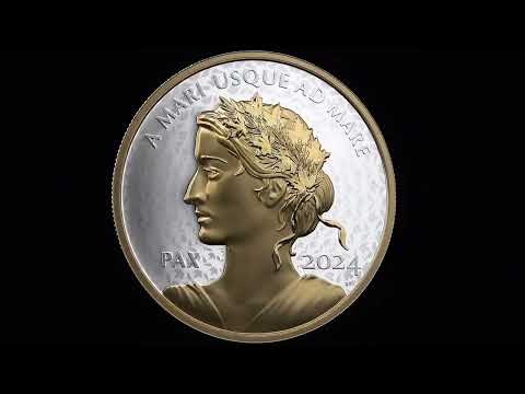 PAX Peace Dollar 2024 CANADA Gold Plated 1oz. 9999 Pure Silver UHF $1 Coin