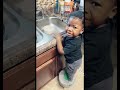 Baby Said He Washing Dishes