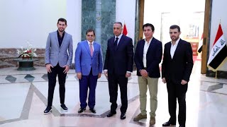 رئيس مجلس الوزراء السيد مصطفى الكاظمي يستقبل كادر العمل الدرامي العراقي ( كمامات وطن )