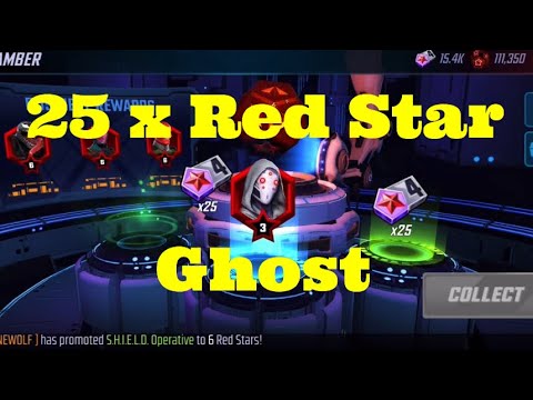 25 x Red Stars Orbs Opening for Ghost - Beginners Guide - Marvel Strike Force - Free to Play