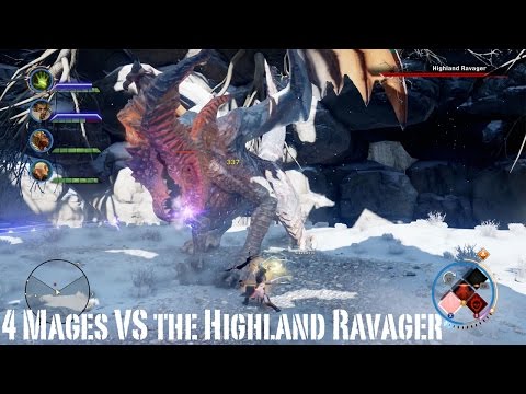 Four Mages vs The Highland Ravager (Dragon Age: Inquisition)