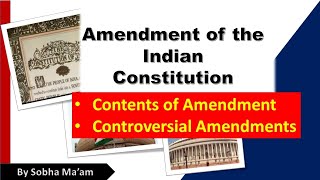 NCERT Class 11 Political Science || Controversial Amendments || By sobha Ma'am