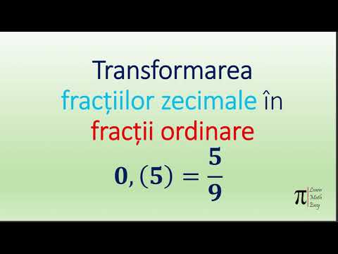 Transformarea fractiilor zecimale in fractii ordinare
