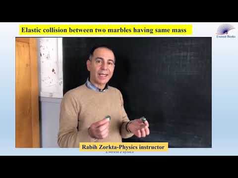 Collision of two marbles of same mass - Experiment