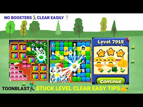 Toon Blast Level 7918 - NO BOOSTERS? (Ok👍No Problem🦖)