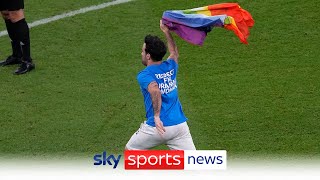 Pitch invader who carried rainbow flag during Portugal vs Uruguay released without further action