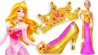 ✨Barbie VS Disney Princess Aurora💖Disney Princess Aurora Dress High Heels Crown