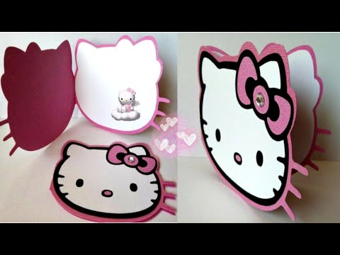 Cutest kitty card(complete tutorial) l Easy card for kids l Birthday cardl invitation card
