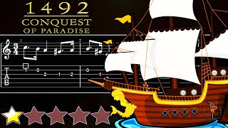 Vangelis Conquest of Paradise - Easy Guitar Tab for Beginners [ Tutorial ]