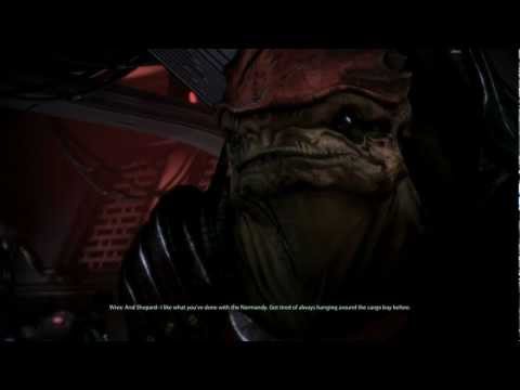 Mass Effect 3: Wrex thinks Liara's a great kisser (Liara romance)