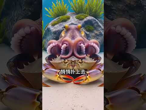 章鱼是如何在蟹壳近乎完好的情况下吃掉蟹肉的？#科普 #科普一下 #涨知识 #每天跟我涨知识