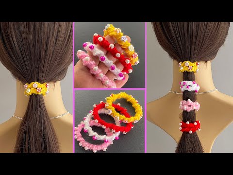 How to Make a Knitting Yarn & Beads Covered Elastic...