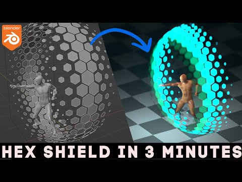 HEX SHIELD EFFECT using planar effector | blender tutorial