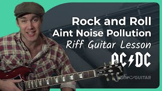 Riff #5: Rock &#39;n&#39; Roll Ain&#39;t Noise Pollution - AC/DC (Songs Guitar Lesson RF-005) How to play