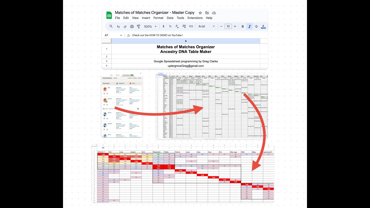 Organize your Ancestry DNA Matches Of Matches with a Google Spreadsheet