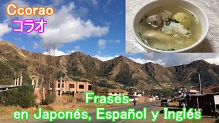 Ccorao【コラオ】旅【Pueblo】Villege【村】Paseo【観光】Cusco【クスコ】Guía【ガイド】Perú【ペルー】Frases【フレーズ】Español【日本語】English