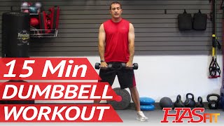 HASfit 15 Minute Dumbbell Workout Routine - Dumbbells Exercises for Strength - Training Work Out