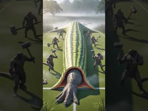 Crocodile rescue from giant watermelon log | 04 #rescue #shorts #funny #viral