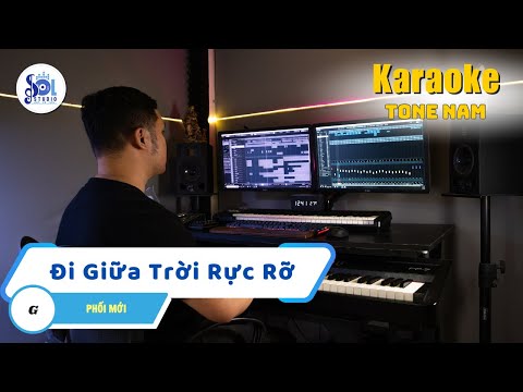 Đi Giữa Trời Rực Rỡ Karaoke Tone Nam | Ngô Lan Hương | Sol Studio