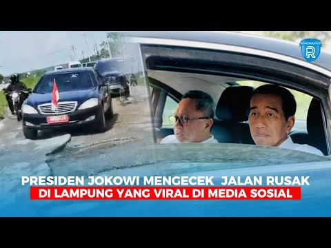 Presiden Jokowi Lintasi Jalanan Rusak di Lampung