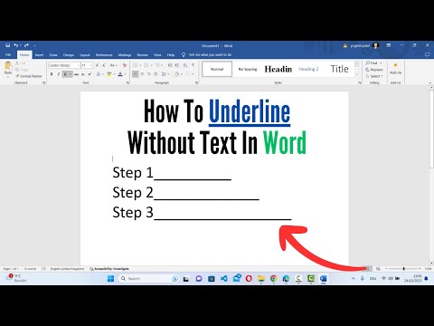 How to Put Underline Without Text in Microsoft Word