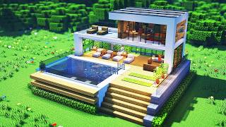Minecraft: Como hacer una Casa Moderna Perfecta Para Survival