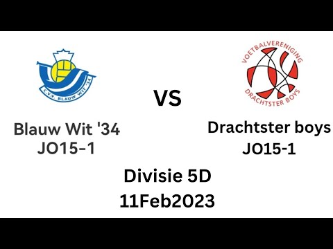 Blauw Wit'34 JO15-1 vs Drachtster Boys JO15-1 (Divisie 5D 11Feb2023)