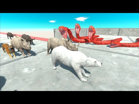 ESCAPE FROM GIANT TITANOBOA SNAKES, EXTREME RUNNING - Animal Revolt Battle Simulator