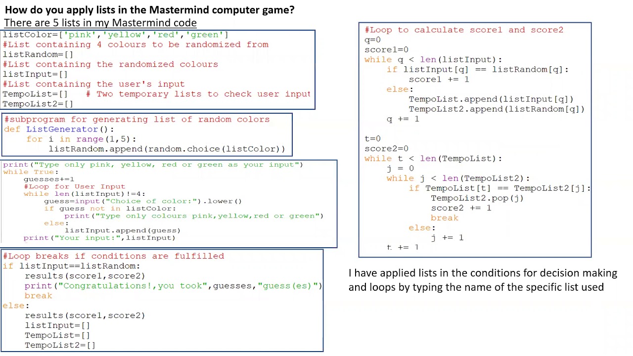 Coding a Mastermind game in Python!