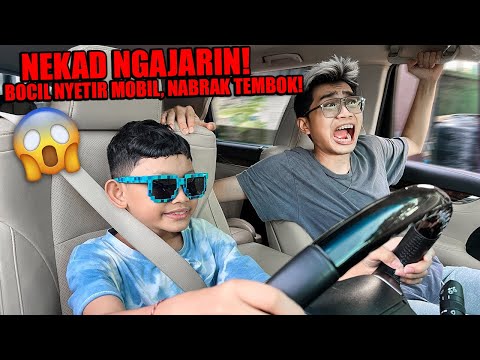 NEKAT NGAJARIN B0CIL NYETIR MOBIL PERTAMAKALI, DIA NGEBUT SAMPAI NABRAK!!! AUTO MARAH BESAR!!!
