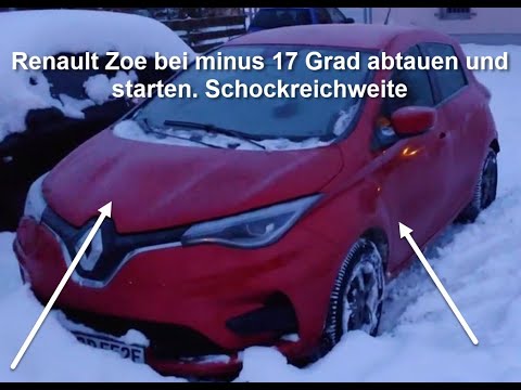 Renault Zoe bei minus 17 Grad und Schnee abtauen, der Hammer ist die Reichweite.
