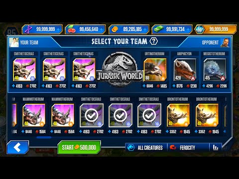 SMITHETOCERAS vs ALL CREATURES - UNLOCK ANKYLOSAURUS - JURASSIC WORLD THE GAME