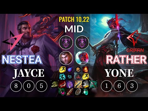 JT Nestea Jayce vs GRF Rather Yone Mid - KR Patch 10.22