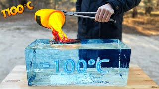 EXPERIMENT: Lava Against Large ICE Block, Can it Melt it? LAVA VS ICE