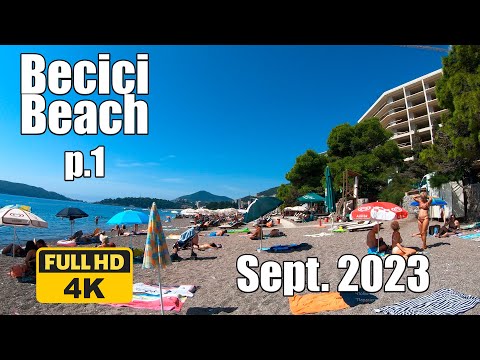 【4K】𝐖𝐀𝐋𝐊 ➜ Becici Beach sept 23 Part 1