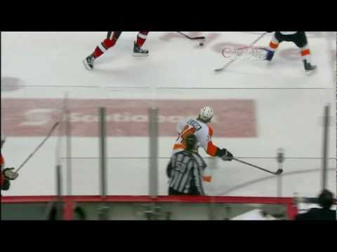 Matthew Carle hip checks Zack Smith