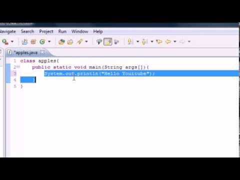 Java Video Tutorial Part 4 Write A Hello World Program