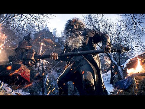 Resident Evil 8 Village - Urias Giant Hammer Lycan Boss Fight & Death | PS5 Gameplay