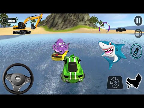Floating Water Car Driving - Floating Beach Drive Simulator - Android GamePlay #9